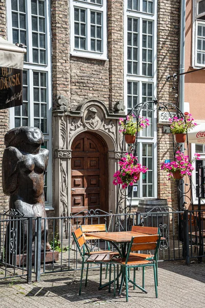 Polonya Nın Eski Gdanks Kasabasındaki Rahat Restoranlar Barlar — Stok fotoğraf