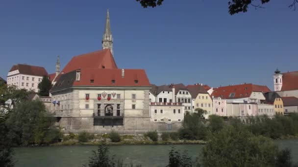 Cityscape Steyr Horní Rakousko — Stock video