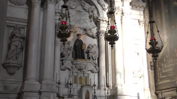 Inredningsvy Över Santa Maria Gloriosa Dei Frari Venice — Stockvideo