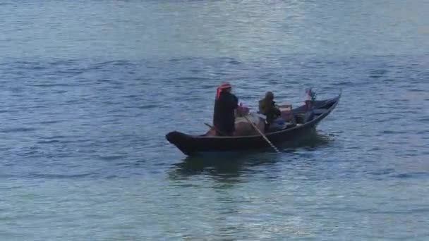 Ensam Gondol Canal Grande Venedig Vacker Sommardag Italien — Stockvideo