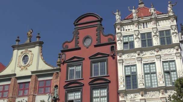 Arquitectura Del Casco Antiguo Gdansk Polonia Gdansk Capital Histórica Pomerania — Vídeo de stock