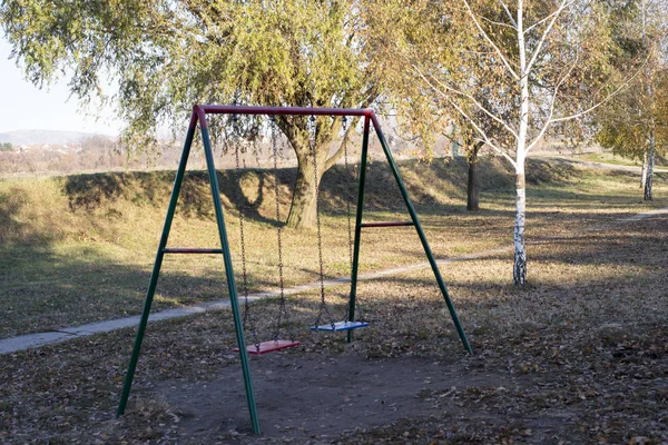 Детская Площадка Парке Осенью — стоковое фото