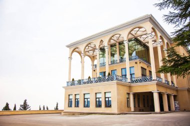 Tiflis, Gürcistan, Ocak 2019 Mtatsminda park hill üst Restoran