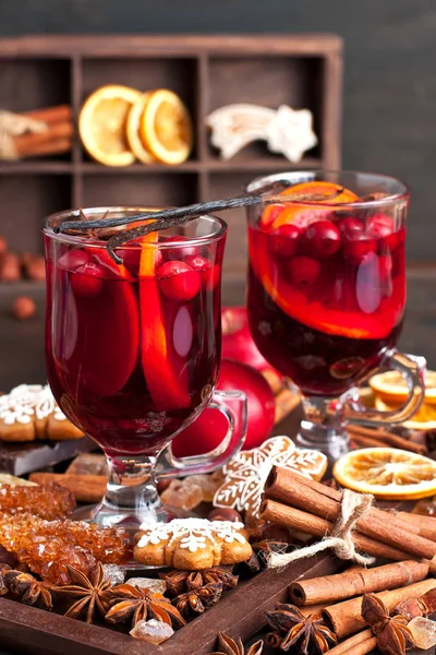 Glintwine Citrus Cranberry Christmas Winter Warming Beverage — Stock Photo, Image