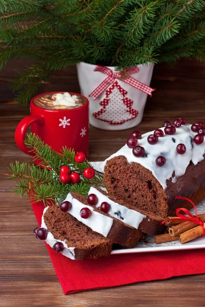 Geleneksel Yapımı Çikolata Noel Kek — Stok fotoğraf