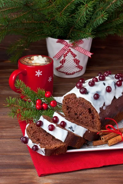 Gâteau Noël Chocolat Traditionnel Fait Maison — Photo