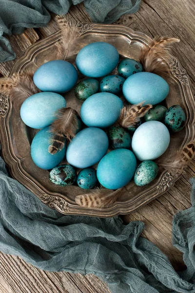 Easter still life with colorfull eggs — Stock Photo, Image