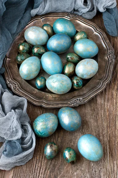 Easter still life with colorfull eggs — Stock Photo, Image