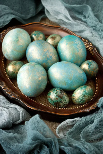 Colorful easter eggs,  spring holiday background — Stock Photo, Image