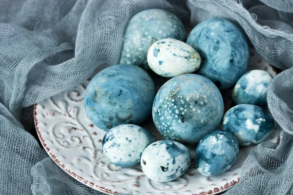 Easter composition with colored eggs — Stock Photo, Image