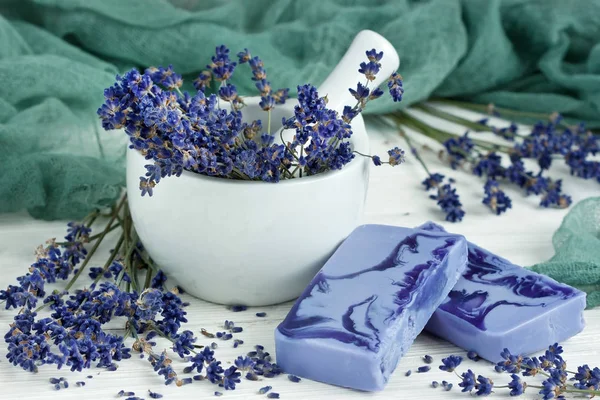 Spa setting in  lavender  tone — Stock Photo, Image