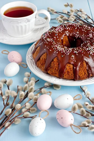 Natura Morta Pasqua Con Torta Vacanza — Foto Stock