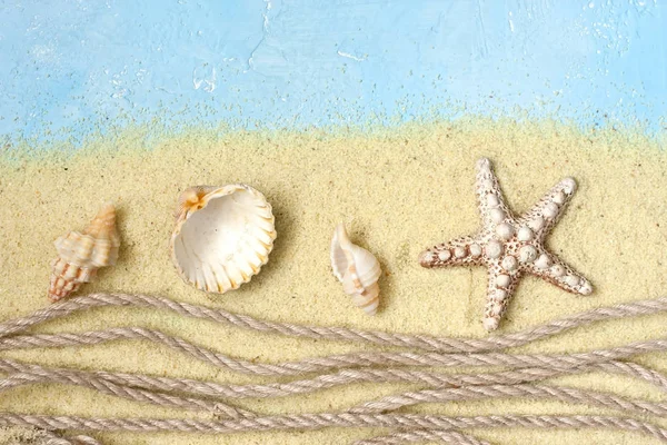 Fondo de playa de verano con estrellas de mar — Foto de Stock