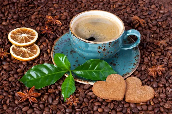 Tasse Café Avec Biscuits Faits Maison — Photo