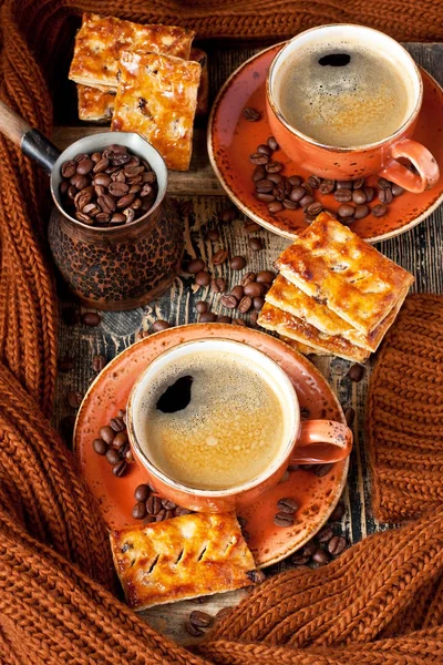Tazza di caffè con biscotti fatti in casa — Foto Stock