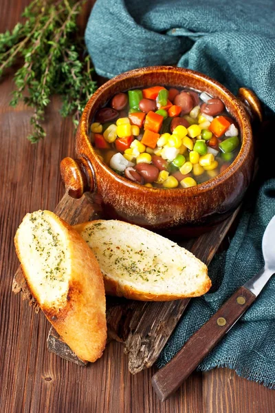 Sopa italiana tradicional Minestrone — Foto de Stock