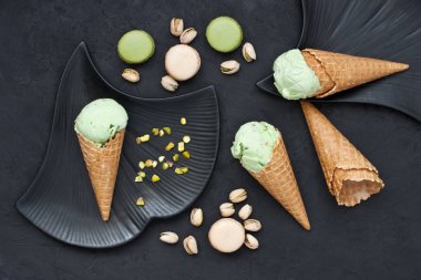 Fıstıklı organik yeşil dondurma