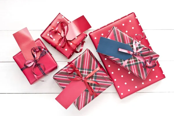 Composición navideña con cajas de regalo — Foto de Stock