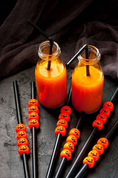 Halloween pumpkin orange cocktail. Festive drink Stock Picture