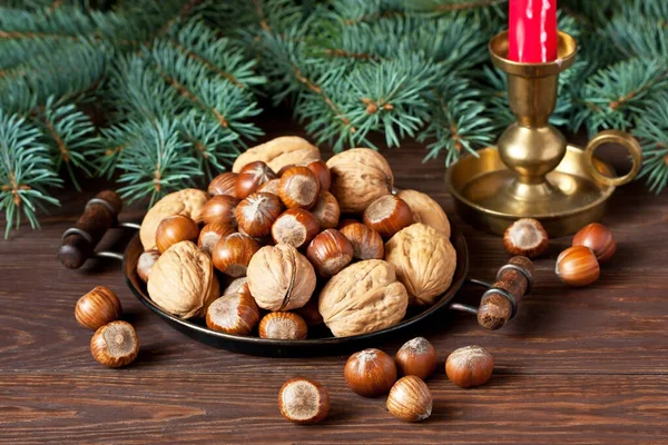 Christmas Treats Wooden Background Selective Focus Shallow Depth Field — Stock Photo, Image