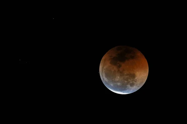 Moon Med Black Sky Lunar Eclipse Från Sydafrika — Stockfoto