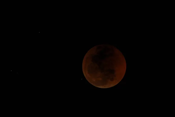 Місяць Чорним Небом Під Час Місячного Затемнення Південної Африки — стокове фото