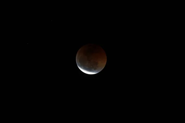 Lune Avec Ciel Noir Pendant Éclipse Lunaire Afrique Sud — Photo