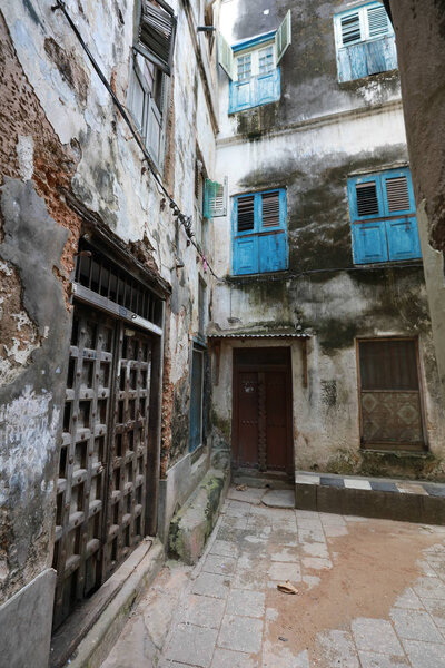 building on the streets of Stone Town, Zanzibar