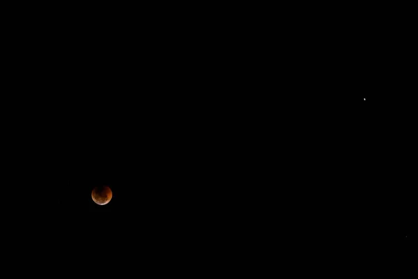 Luna Con Cielo Negro Durante Eclipse Lunar Sudáfrica — Foto de Stock