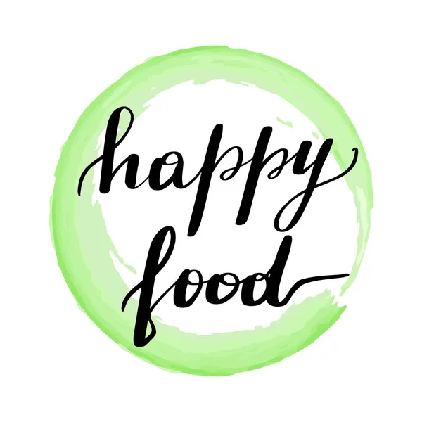 Letras inscripción comida feliz . — Vector de stock