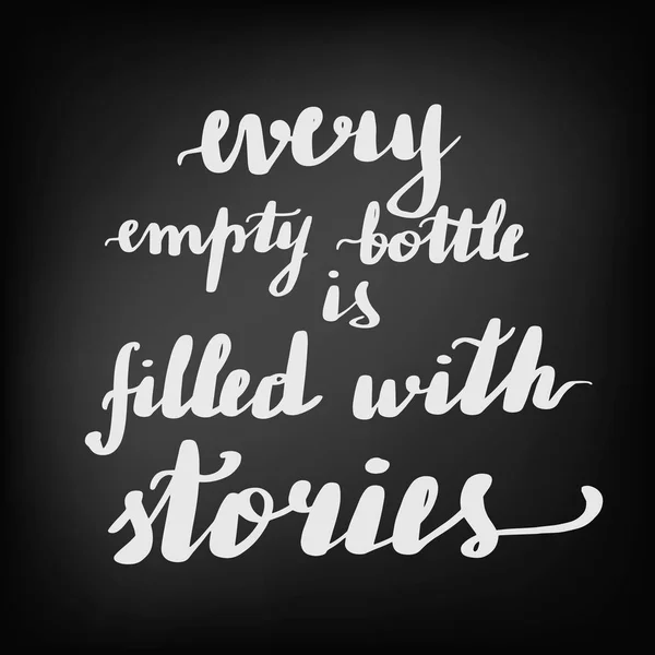每个空瓶子上都写着故事. — 图库矢量图片