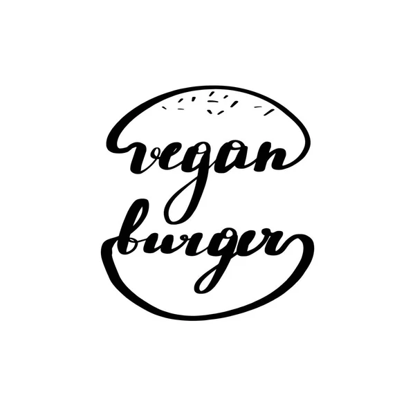Schriftzug Veganer Burger. Logo. — Stockvektor