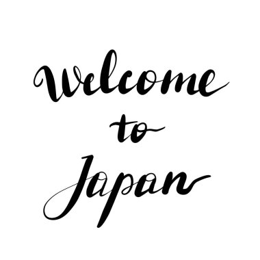 Yazı yazıt Japonya hoş geldiniz.