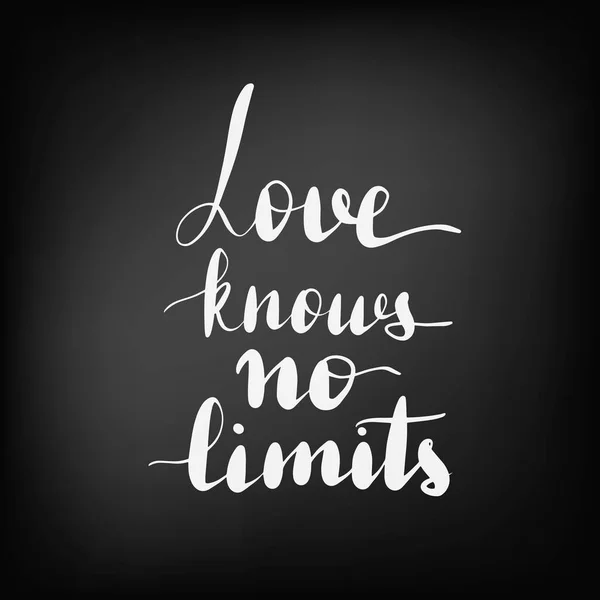 Love knows no limits. Lettering — Stock Vector