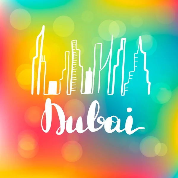 Dubai maisema linja taiteen kuvitus — vektorikuva