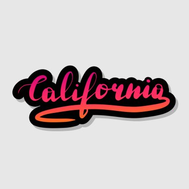 Tipografi California harfler el yazısı. Çizilmiş