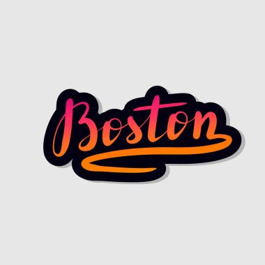 Tipografi Boston yazı el yazısı. Çizilmiş