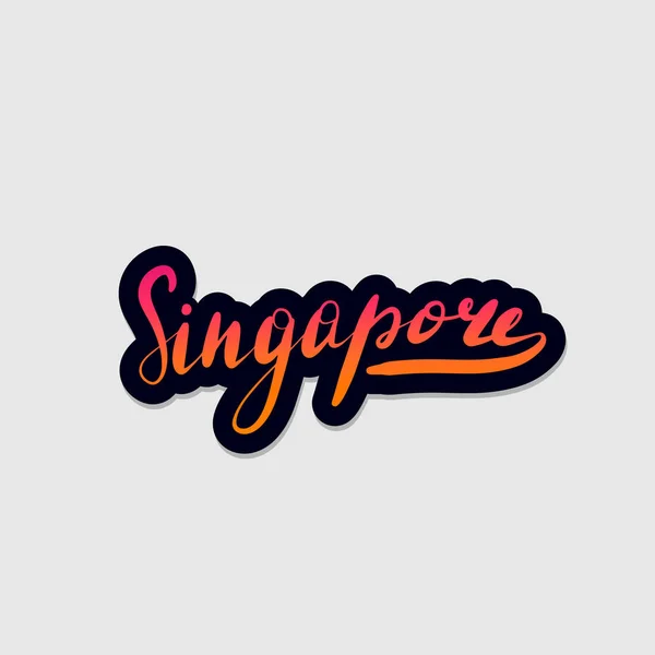 Tipografía manuscrita de letras Singapur. Dibujado — Vector de stock