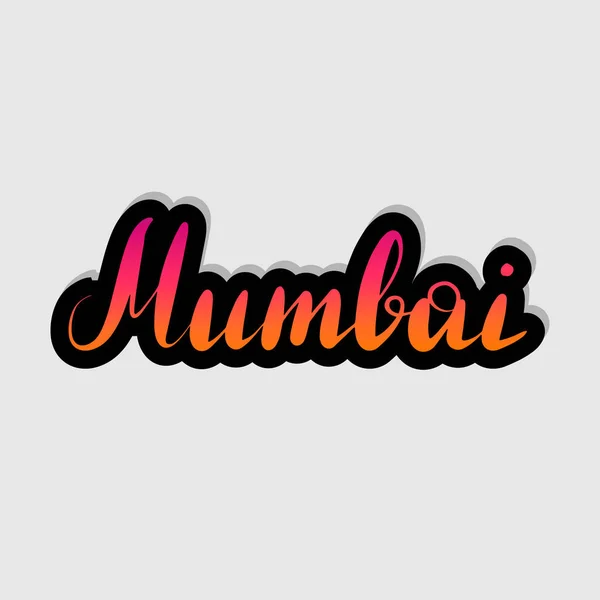 Handskrivna bokstäver typografi Mumbai. Dragna — Stock vektor