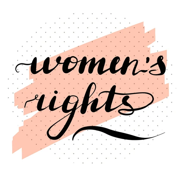 Lettrage inscription droits des femmes. Féministe — Image vectorielle