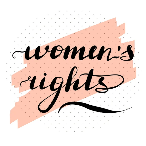 Lettering inscription women's rights. Feminist — Stock Vector