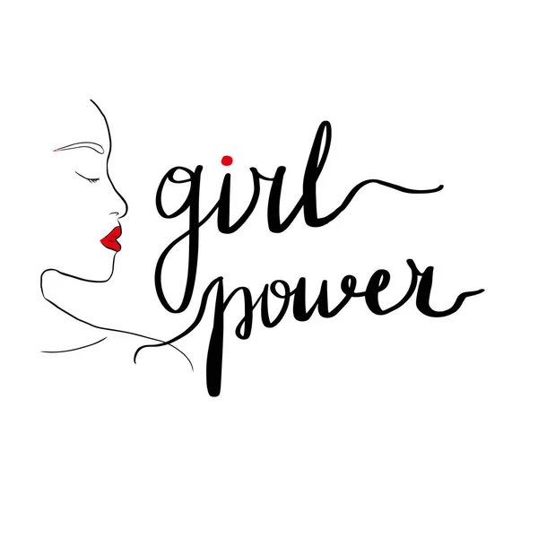 Lettering inscription girl power. Feminist — Stock Vector