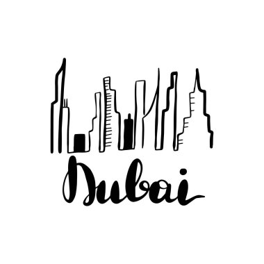 Dubai yatay çizgi sanat illüstrasyon