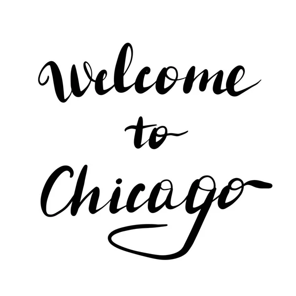 Καλώς ήλθατε στο Σικάγο γραμμάτων επιγραφή. — Διανυσματικό Αρχείο