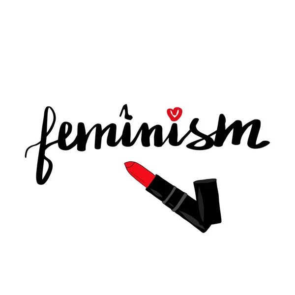 Inscripción de letras feminismo. Lema feminista . — Vector de stock