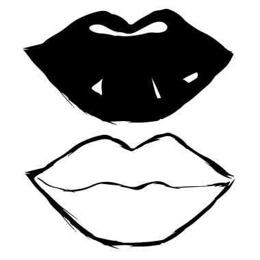 Elle çizilmiş dudaklar, kontur ayarla