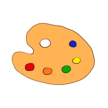 ressamın paletini üzerinde beyaz izole