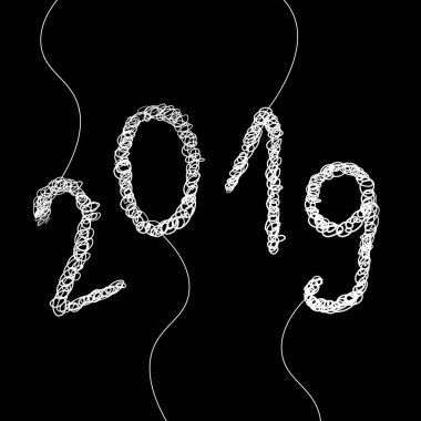Yeni yıl kartı, 2019 beyaz