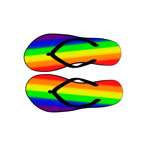 Tongs avec symboles LGBT. Vecteur — Image vectorielle