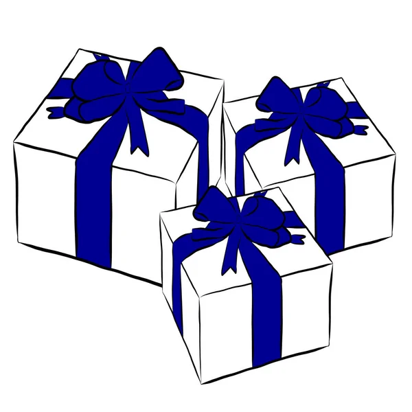 贈り物や弓とボックス, — ストックベクタ